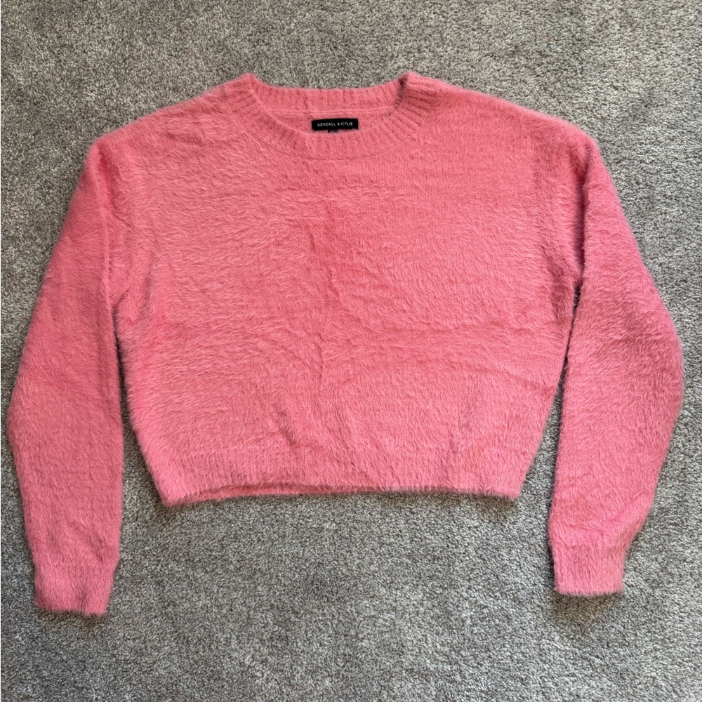 Kendall & Kylie Pink Textured Women's Sweater